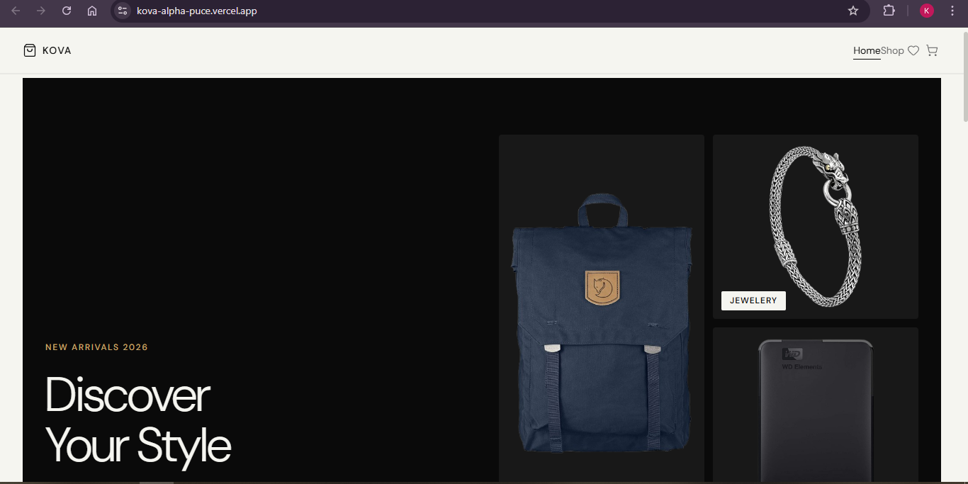 Kova E-commerce Storefront